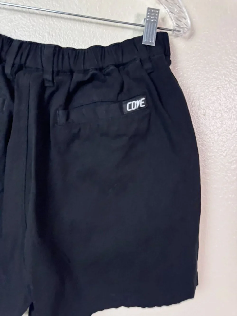 Cove Men Black Casual Elastic Waist Pullon Shorts Size 34 5